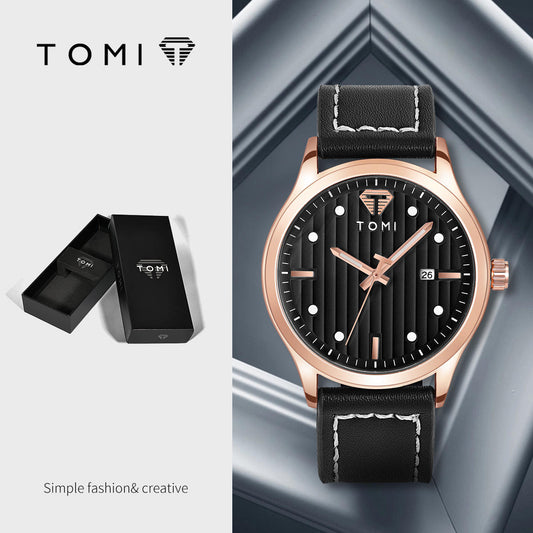 TOMI T-092 Luxury Business Watch – Date Quartz | Premium Box Packing