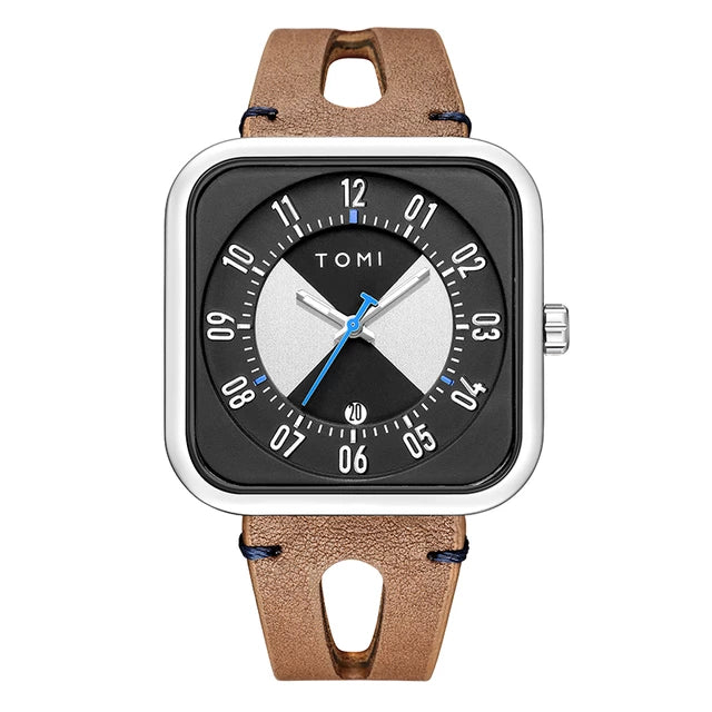 TOMI T-094 Luxury Watch Date Quartz Square Dial