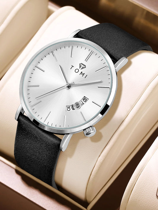 New TOMI T-018 Classic Slim Quartz Watch | Luxury Wristwatch with Date Function