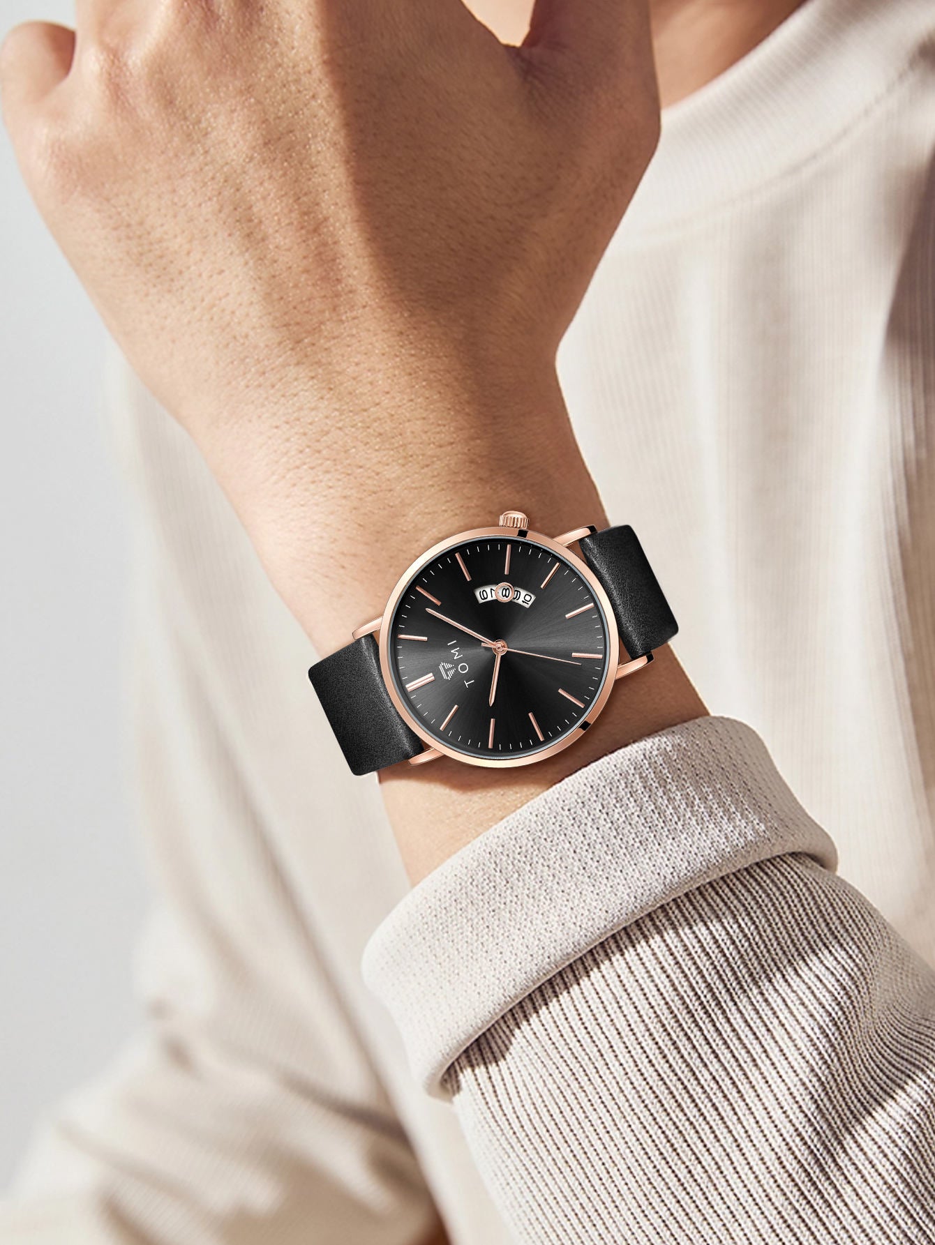 TOMI T-018 Date Quartz Luxury Slim Watch – New Arrival