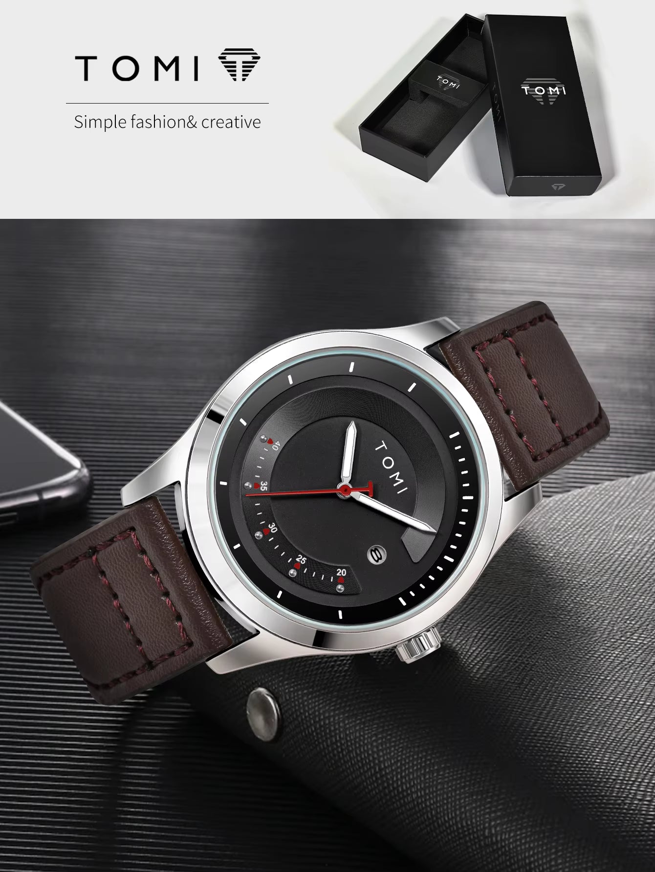 TOMI T-099 Business Wrist Watch For Men Date quartz