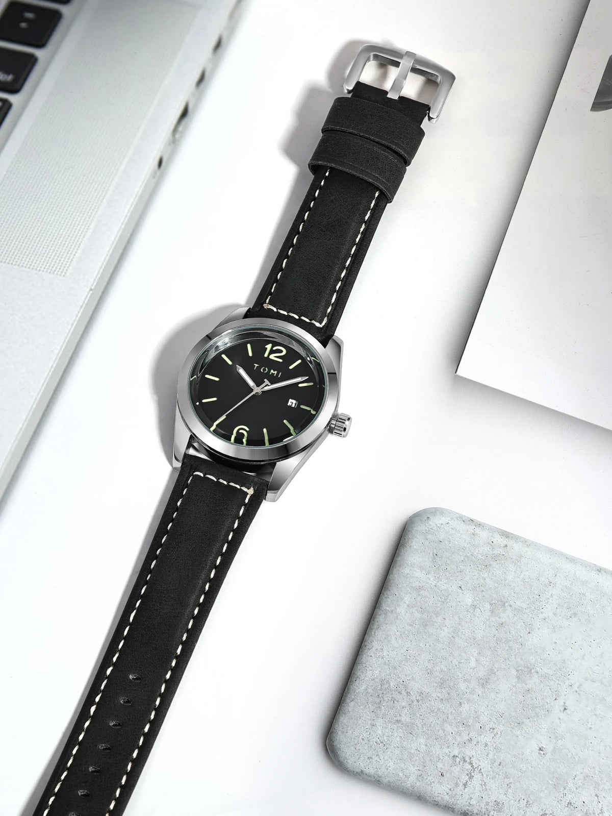 TOMI T-095 Luxury Watch Luminous Dial Quartz Date
