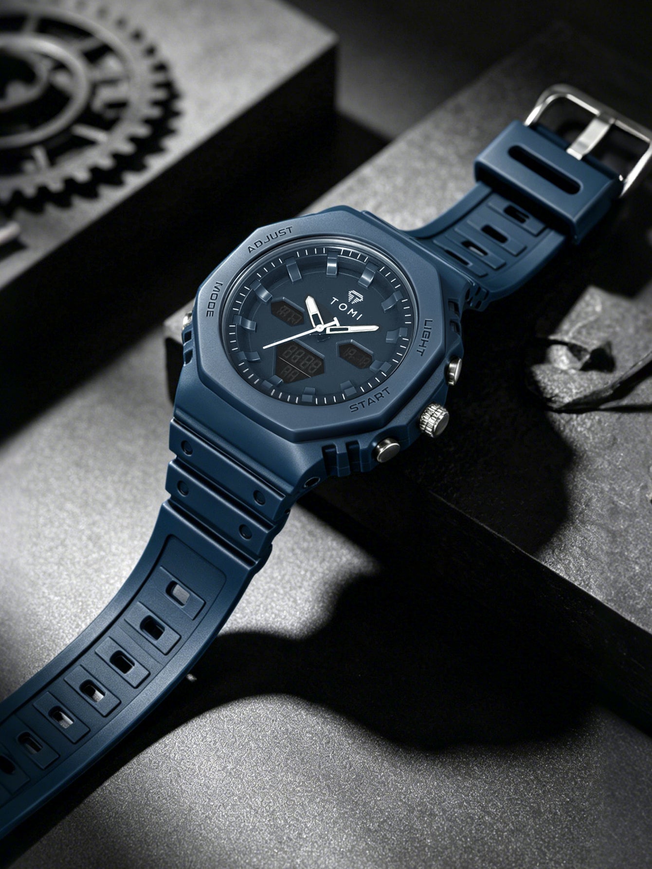TOMI T-217 Dual Time Sports Watch Comfortable Straps Water Resistant