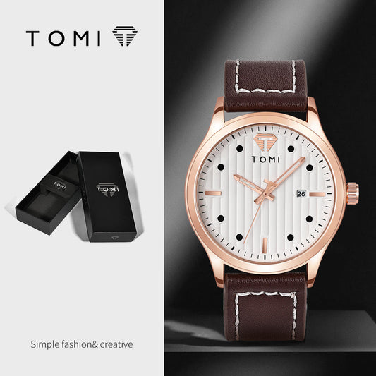 TOMI T-092 Luxury Business Watch – Date Quartz | Premium Box Packing