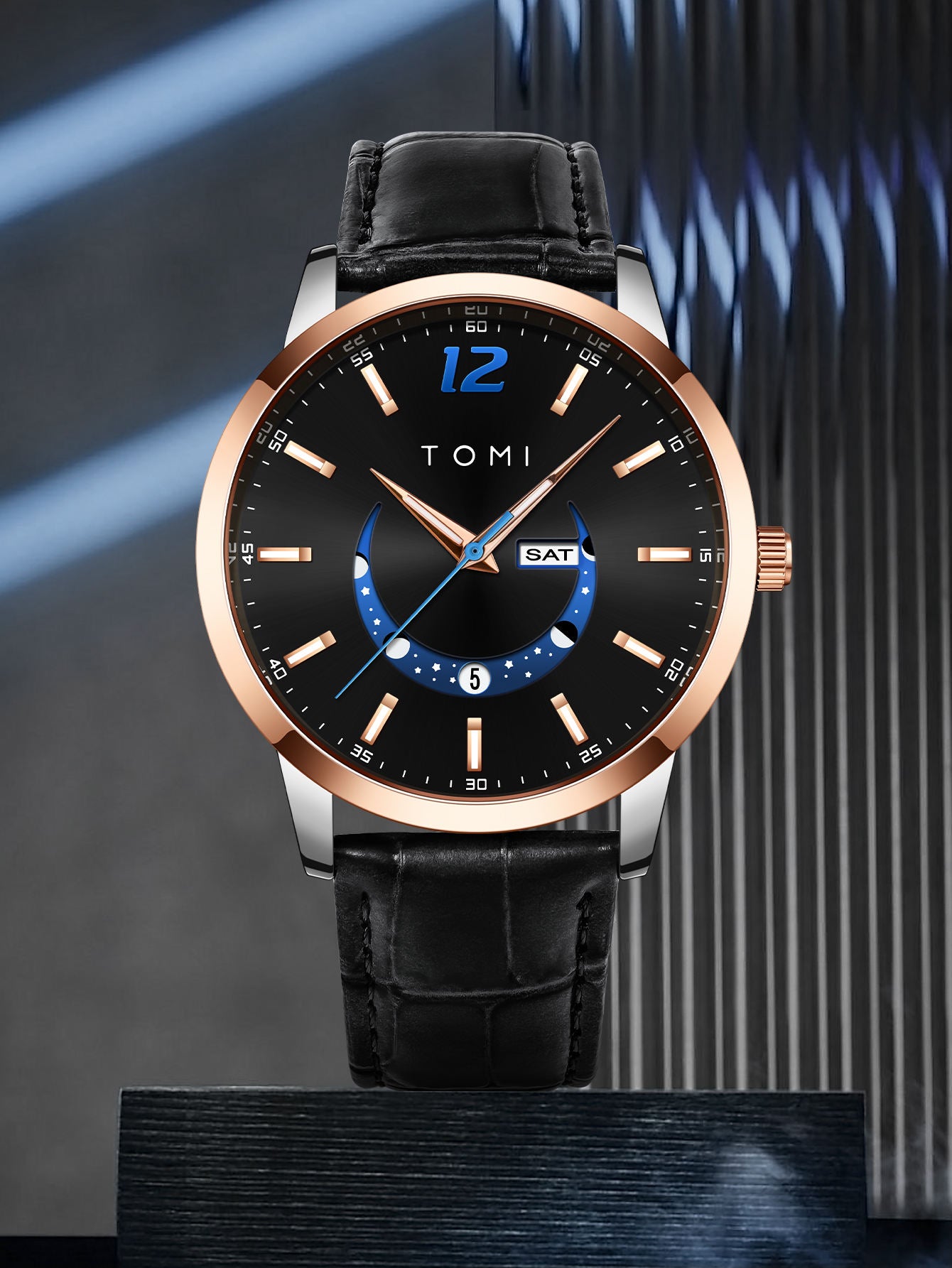 Tomi T-020 Luxury Men’s Day-Date Wrist Watch