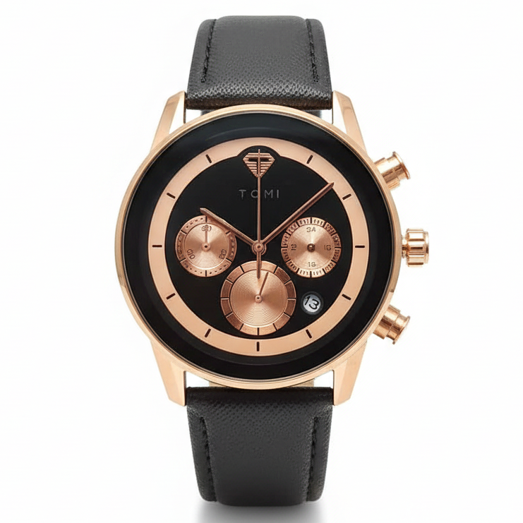 TOMI T-603 S6 Series Luxury Business Chronograph Watch Cufflinks Tie Pin