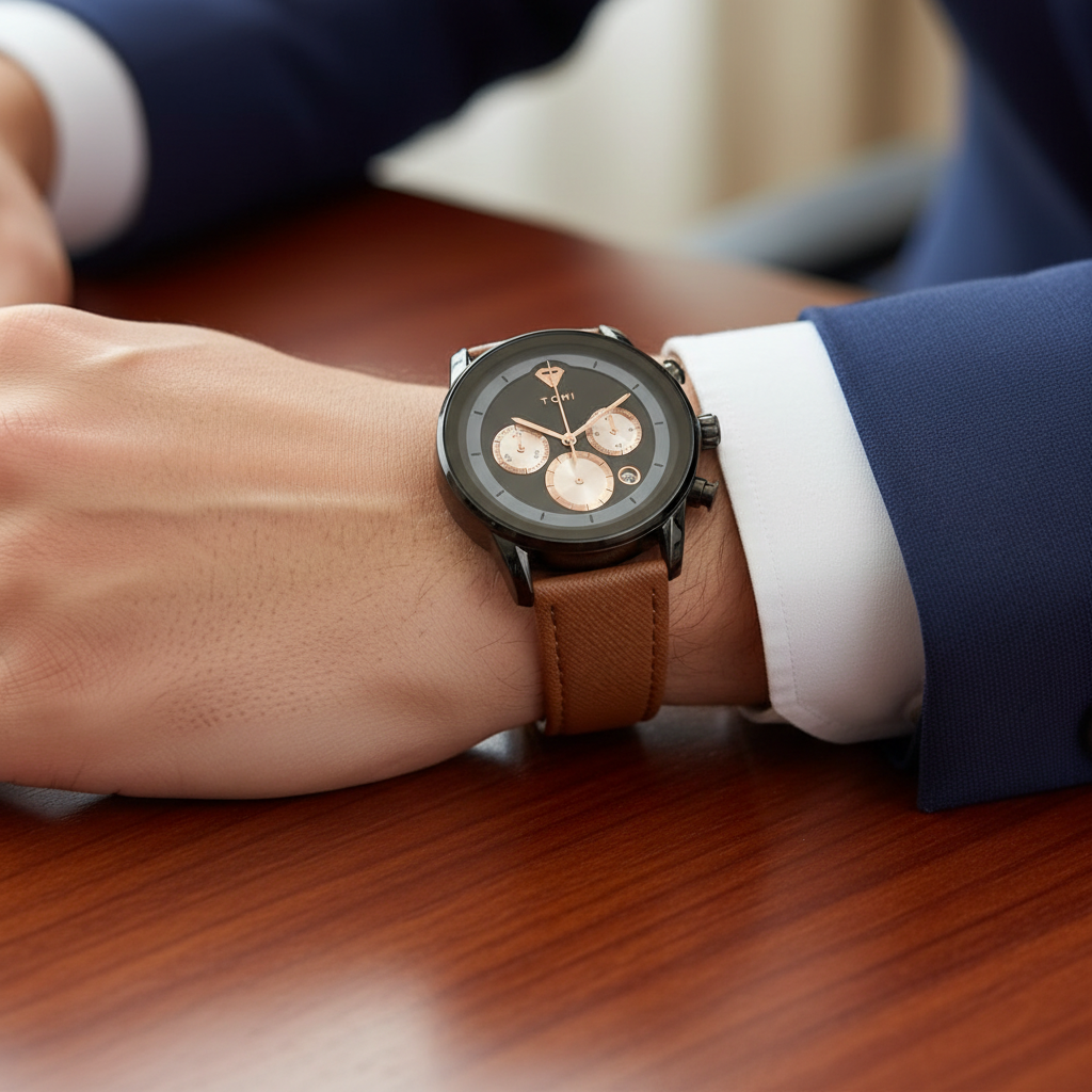 TOMI T-603 S6 Series Luxury Business Watch Cufflinks Tie Pin