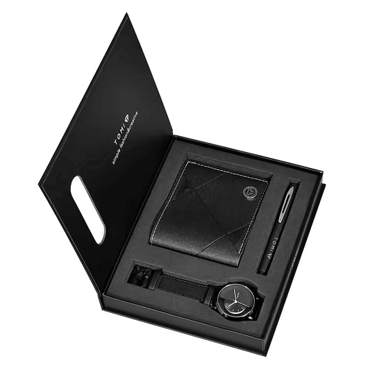 TOMI S8 Series Customised T-080 Gift Set Watch With Wallet & Pen Quartz