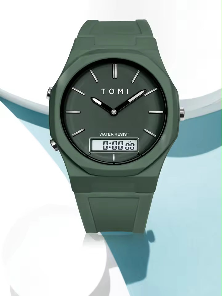 TOMI T-238 Dual Time Sports Watch