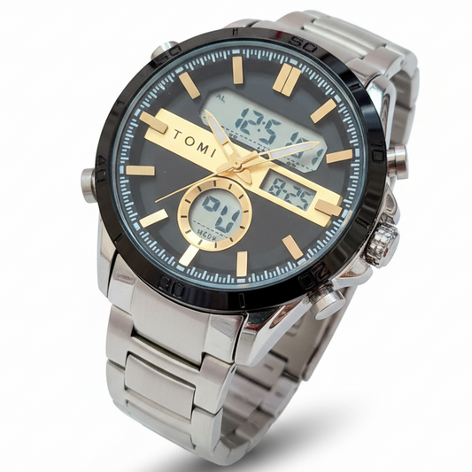 TOMI T-1956 High Quality Chain Watch Dual Time