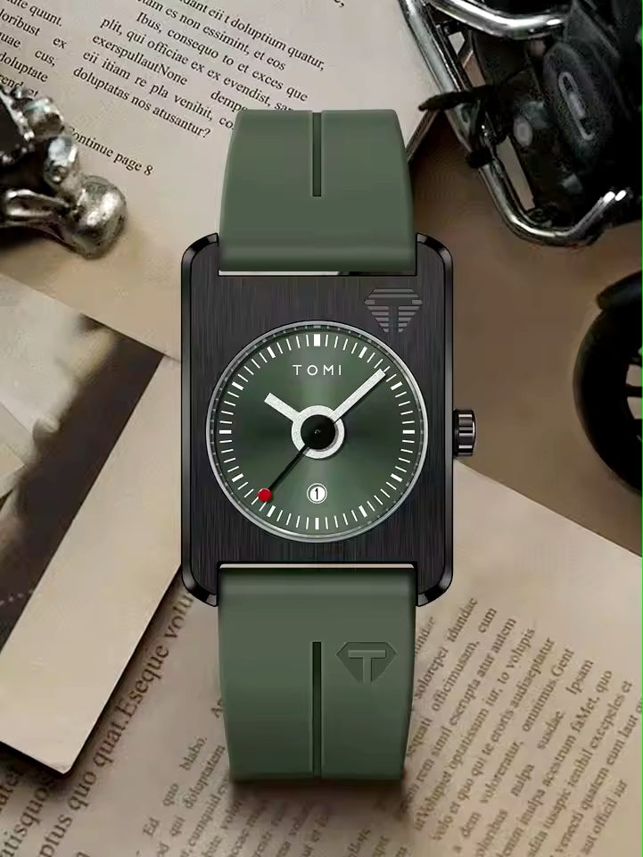 TOMI T-022 Magnet Lock Silicone Straps Tomi Tank Watch