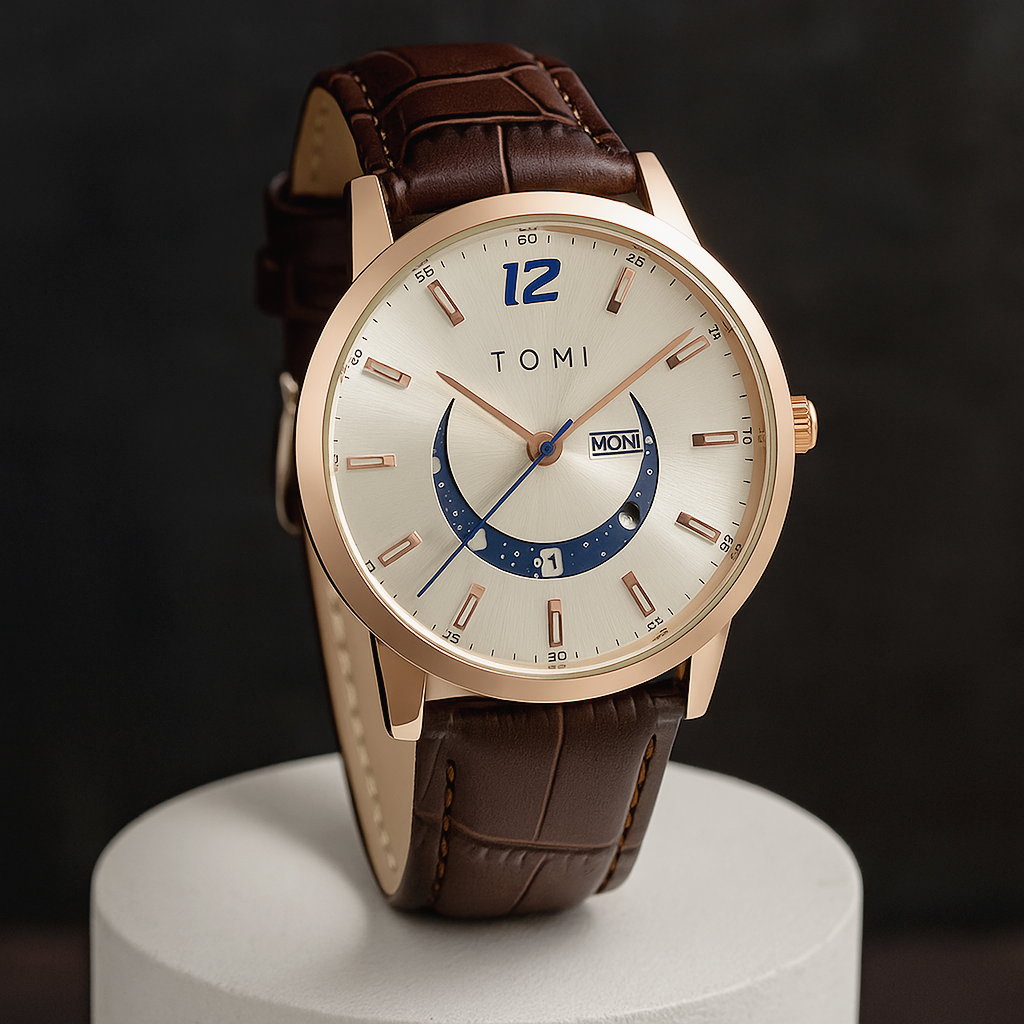 Tomi T-020 Luxury Men’s Day-Date Wrist Watch