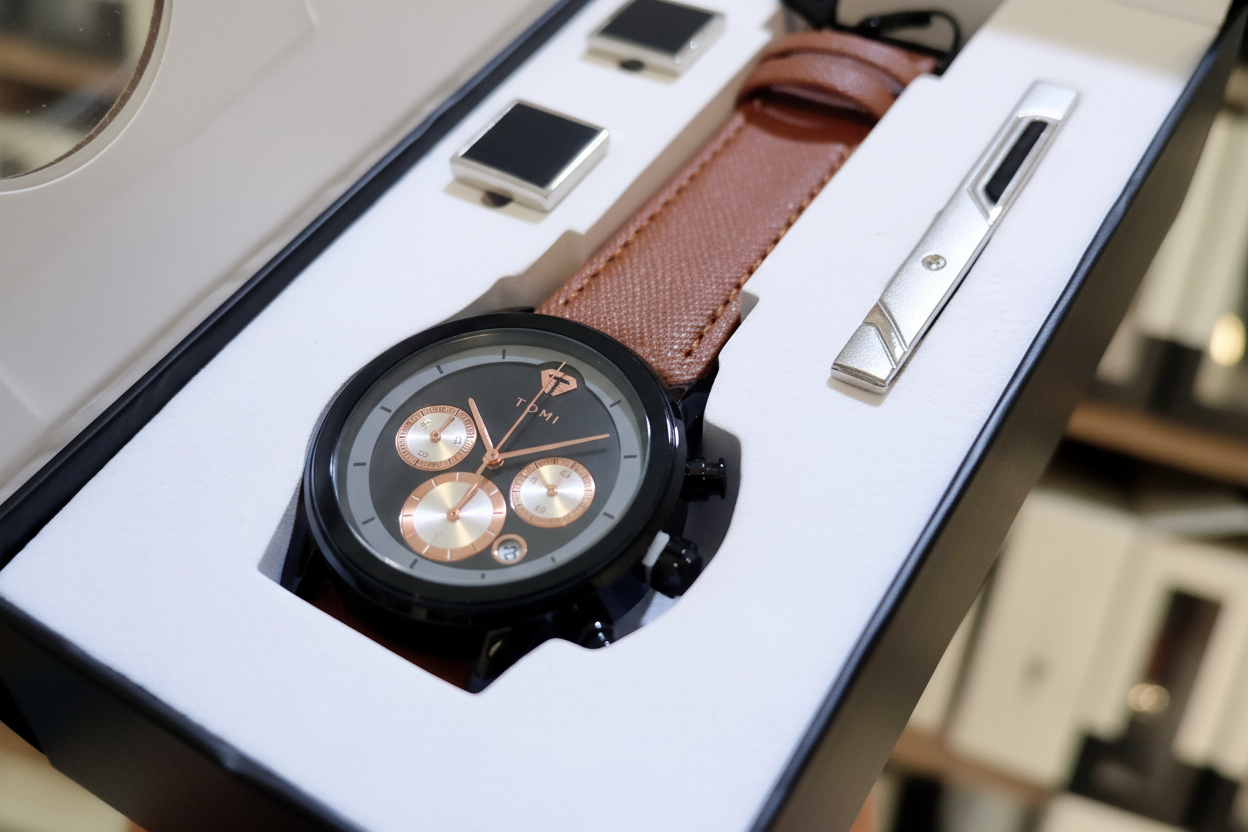 TOMI T-603 S6 Series Luxury Business Watch Cufflinks Tie Pin