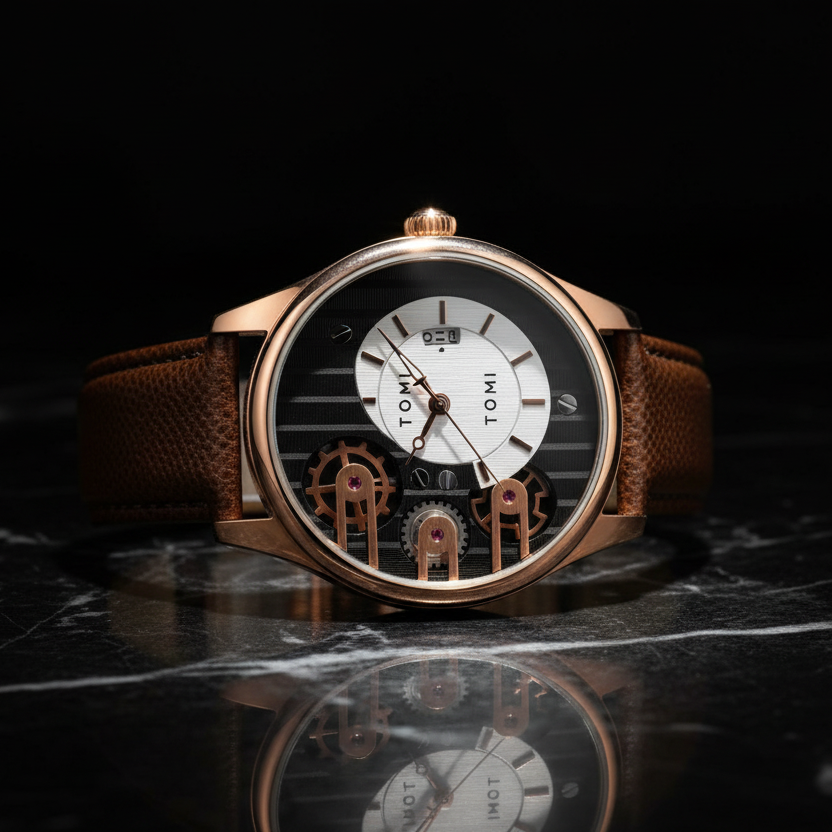 TOMI T-106 Face Gear Dual Strap Luxury Watch