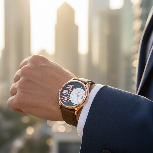 TOMI T-106 Face Gear Dual Strap Luxury Watch