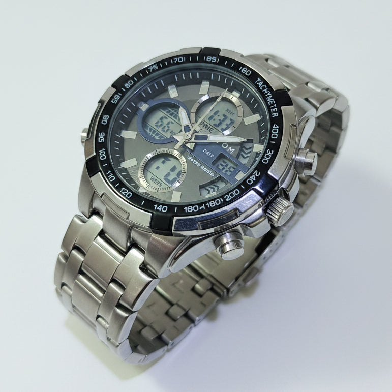 TOMI T-3010 High Quality Chain Watch Dual Time Day Date