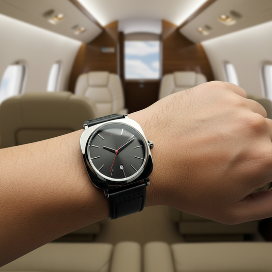 TOMI T-084 Men's Watch Quartz Date Leather Strap