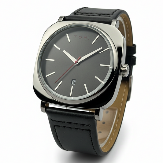 TOMI T-084 Men's Watch Quartz Date Leather Strap
