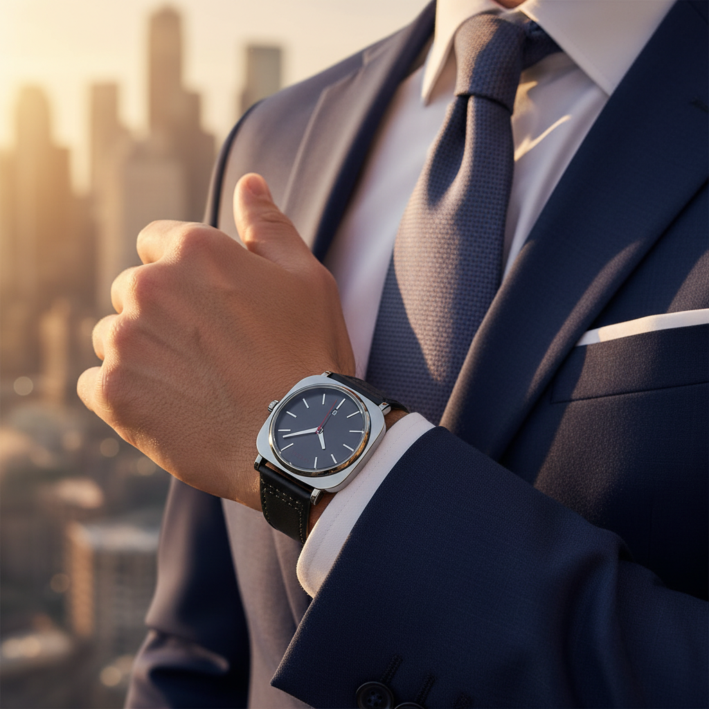 TOMI T-084 Men's Watch Quartz Date Leather Strap