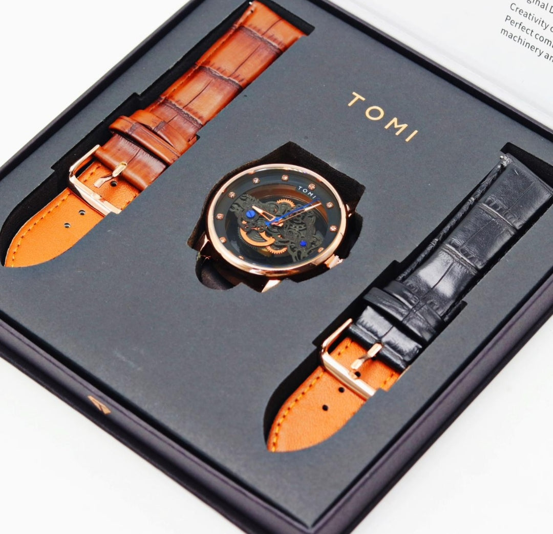 TOMI T-102 Face Gear Dual Strap Watch