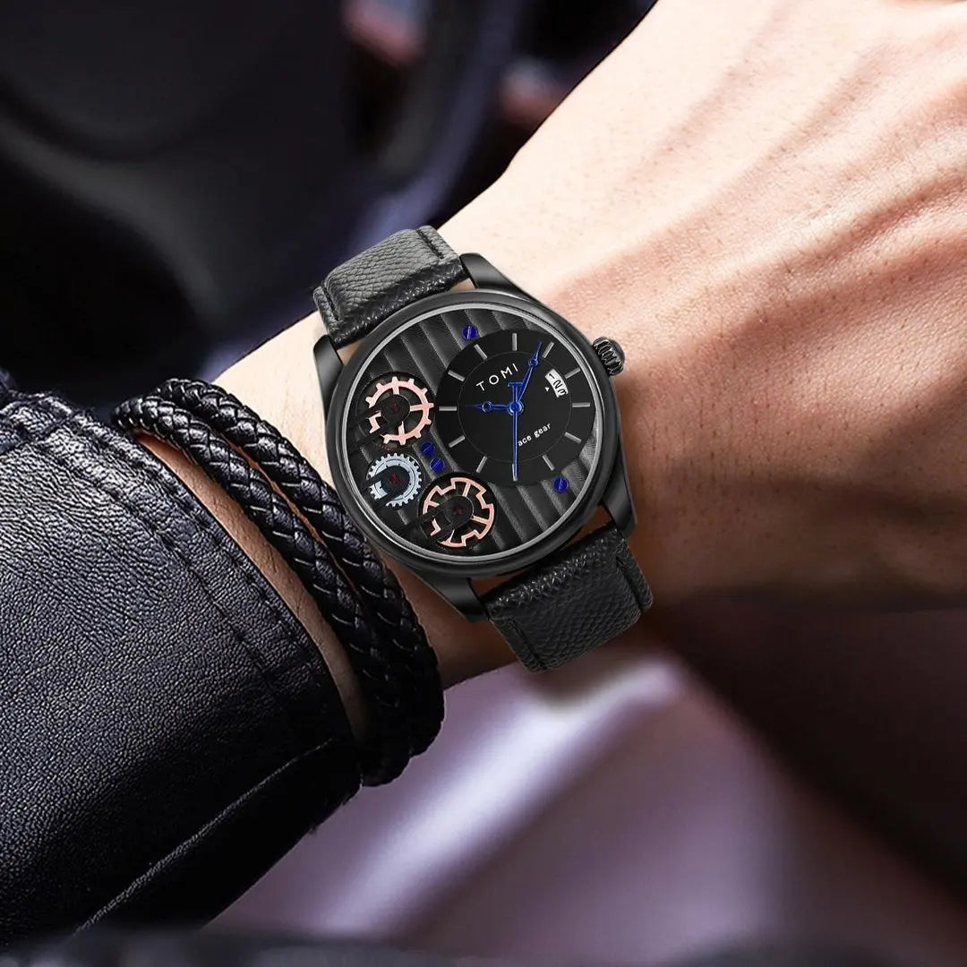 TOMI T-106 Face Gear Dual Strap Luxury Watch
