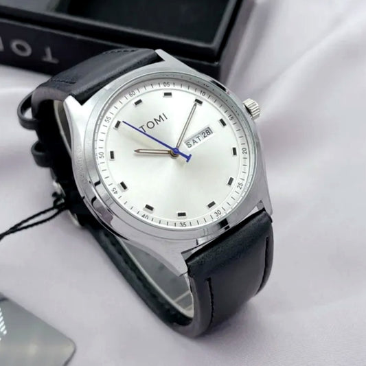 TOMI T-030 Men's Watch Date Day Quartz Leather Straps