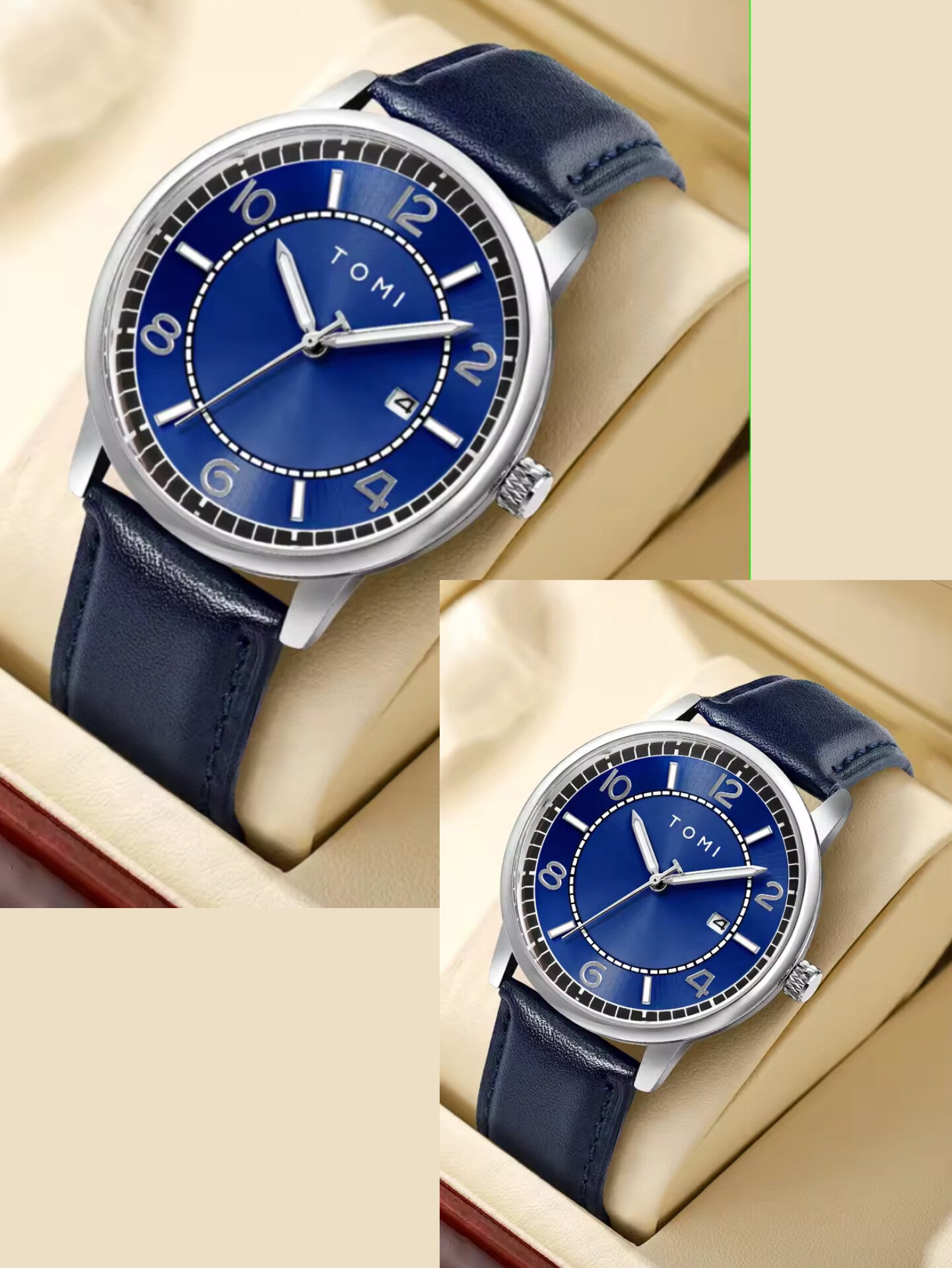 TOMI T-025 Couple Watch Date Quartz