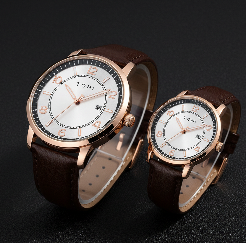 TOMI T-025 Couple Watch Date Quartz