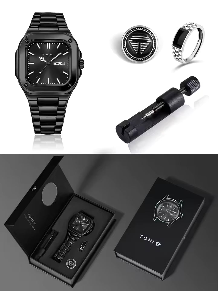 TOMI T-306 Chain Watch – Square Dial Business Style