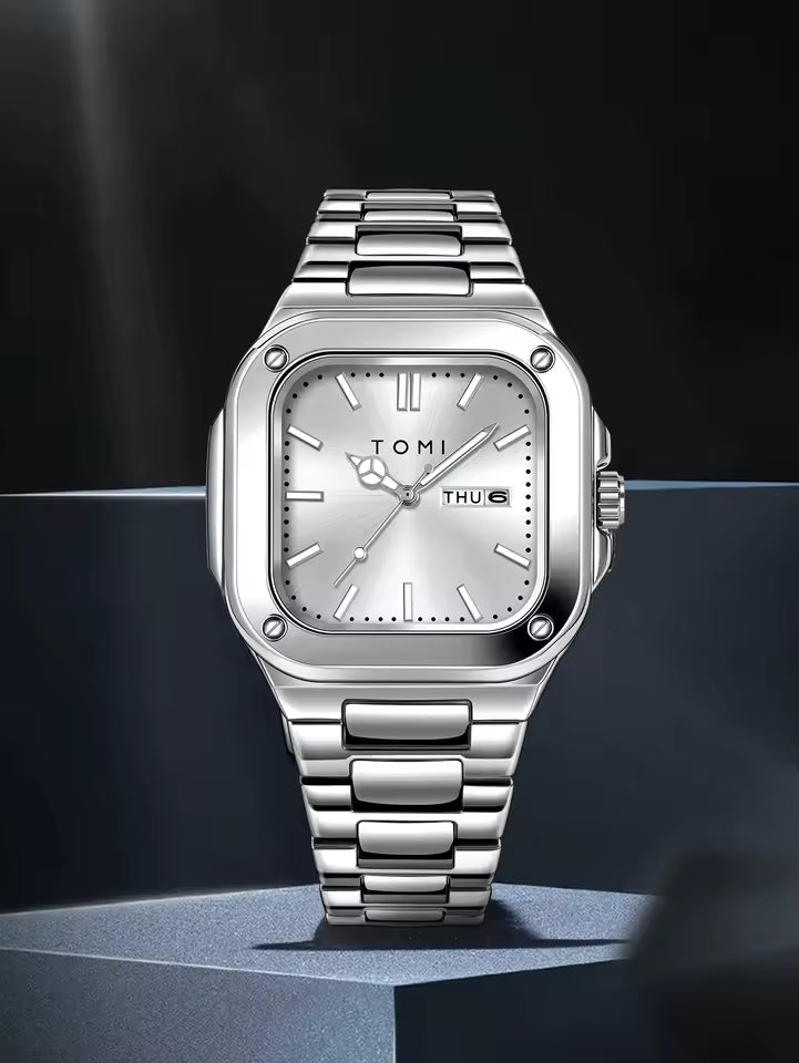 TOMI T-306 Chain Watch – Square Dial Business Style