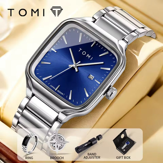 New TOMI T-314 High Quality Chain Watch – Ultra Thin Dial | Date Quartz | Premium Gift Box Set