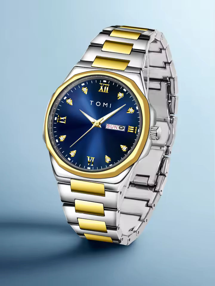 TOMI T-309 Chain Watch – Date | Day | Master Lock Ring Brooch