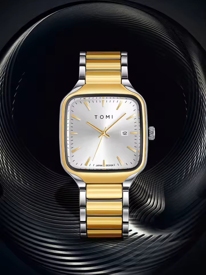 New TOMI T-314 High Quality Chain Watch – Date Quartz | Premium Gift Box Set