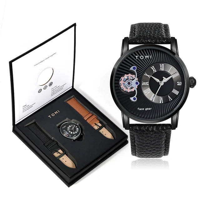 TOMI T-104 Face Gear Dual Strap Watch