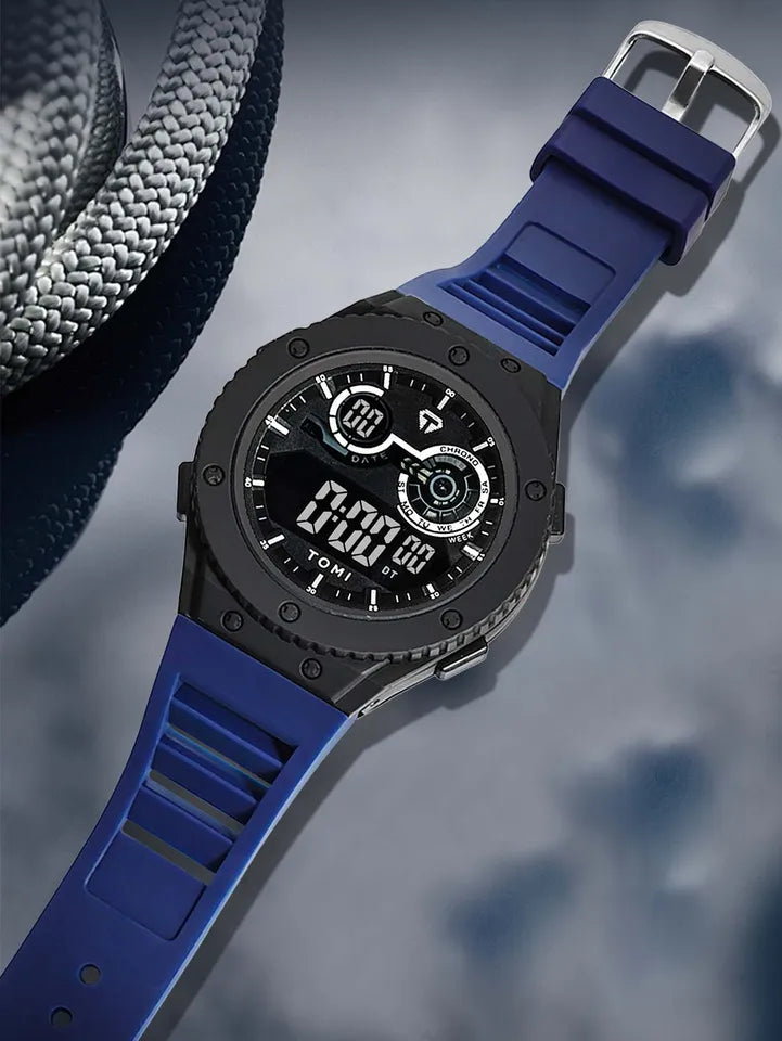 TOMI T-206 Men's LED Luminous Digital Watch Minimalist Design 30M Waterproof Men's Sports Watch Date Student Electronic Watch