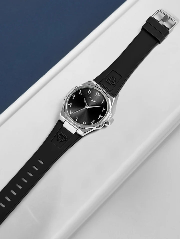TOMI T-051 Fashion Casual Men's Quartz Watch Ultra Slim - Arabic Dial Silicone Strap Analog Men's Wrist Watch
