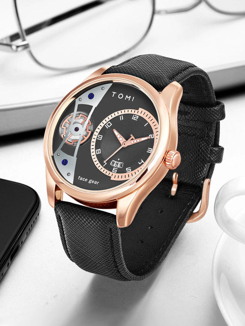 TOMI T-105 Face Gear Dual Strap Luxury Watch