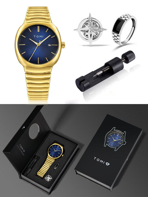 TOMI T-307 New Men's Luxury Business Watch Gift Box Set