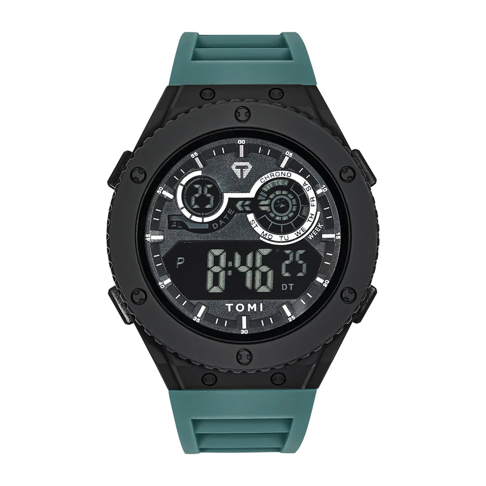 TOMI T-206 Men's LED Luminous Digital Watch Minimalist Design 30M Waterproof Men's Sports Watch Date Student Electronic Watch