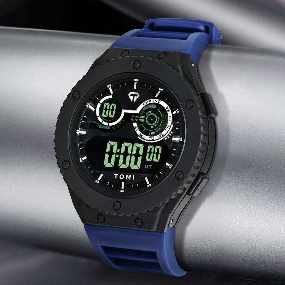 TOMI T-206 Men's LED Luminous Digital Watch Minimalist Design 30M Waterproof Men's Sports Watch Date Student Electronic Watch
