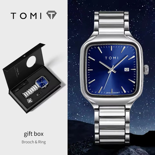 New TOMI T-314 High Quality Chain Watch – Date Quartz | Premium Gift Box Set