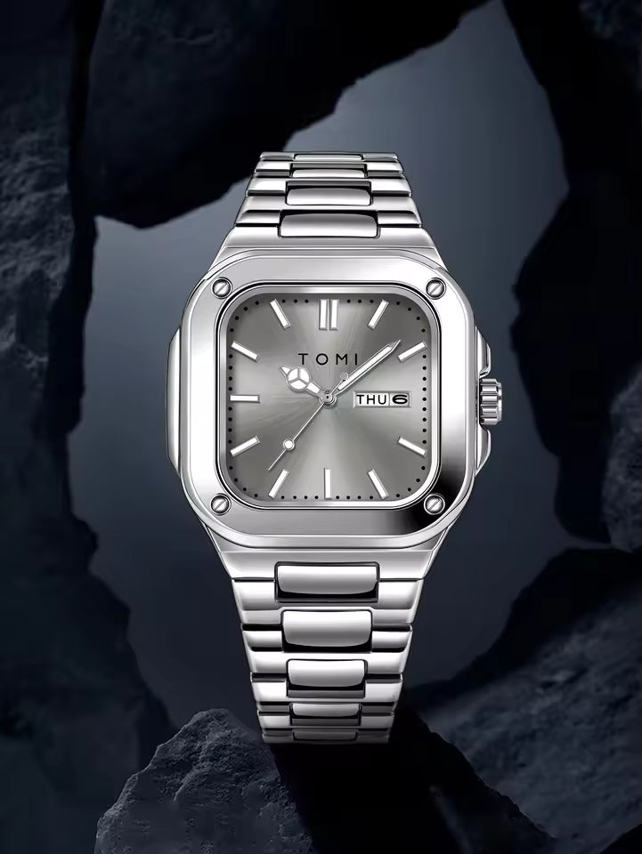 TOMI T-306 Chain Watch – Square Dial Business Style