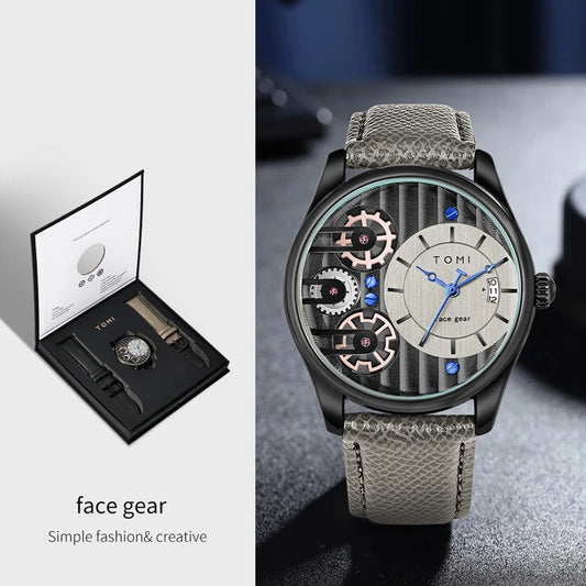 TOMI T-106 Face Gear Dual Strap Luxury Watch