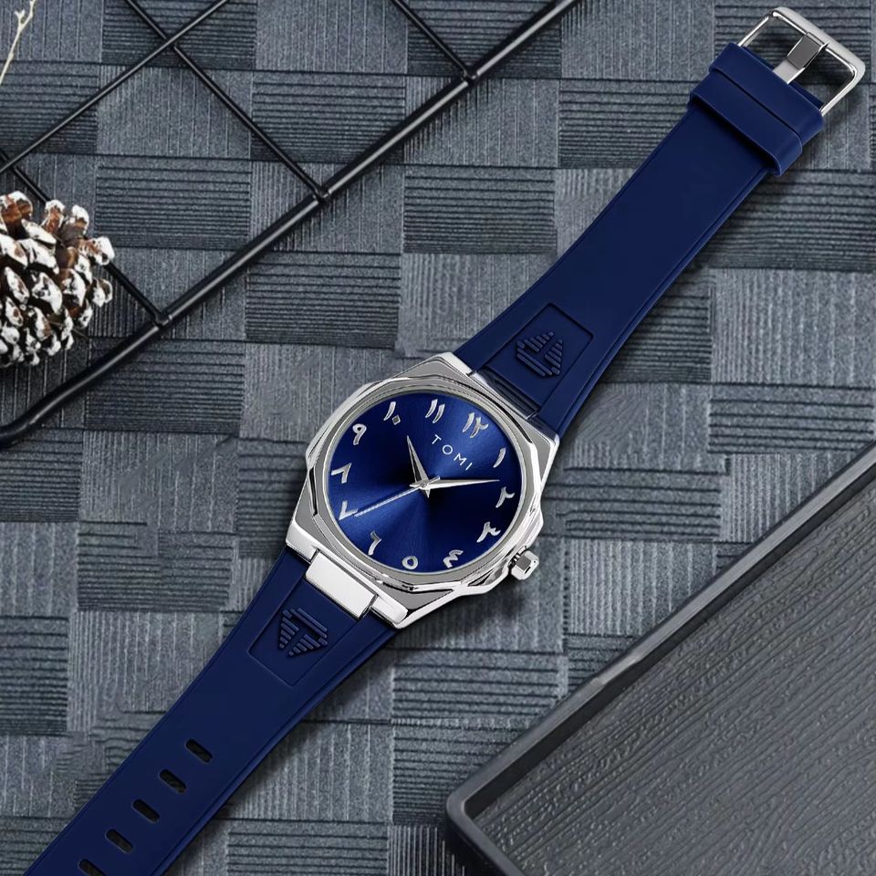 TOMI T-051 Fashion Casual Men's Quartz Watch Ultra Slim - Arabic Dial Silicone Strap Analog Men's Wrist Watch