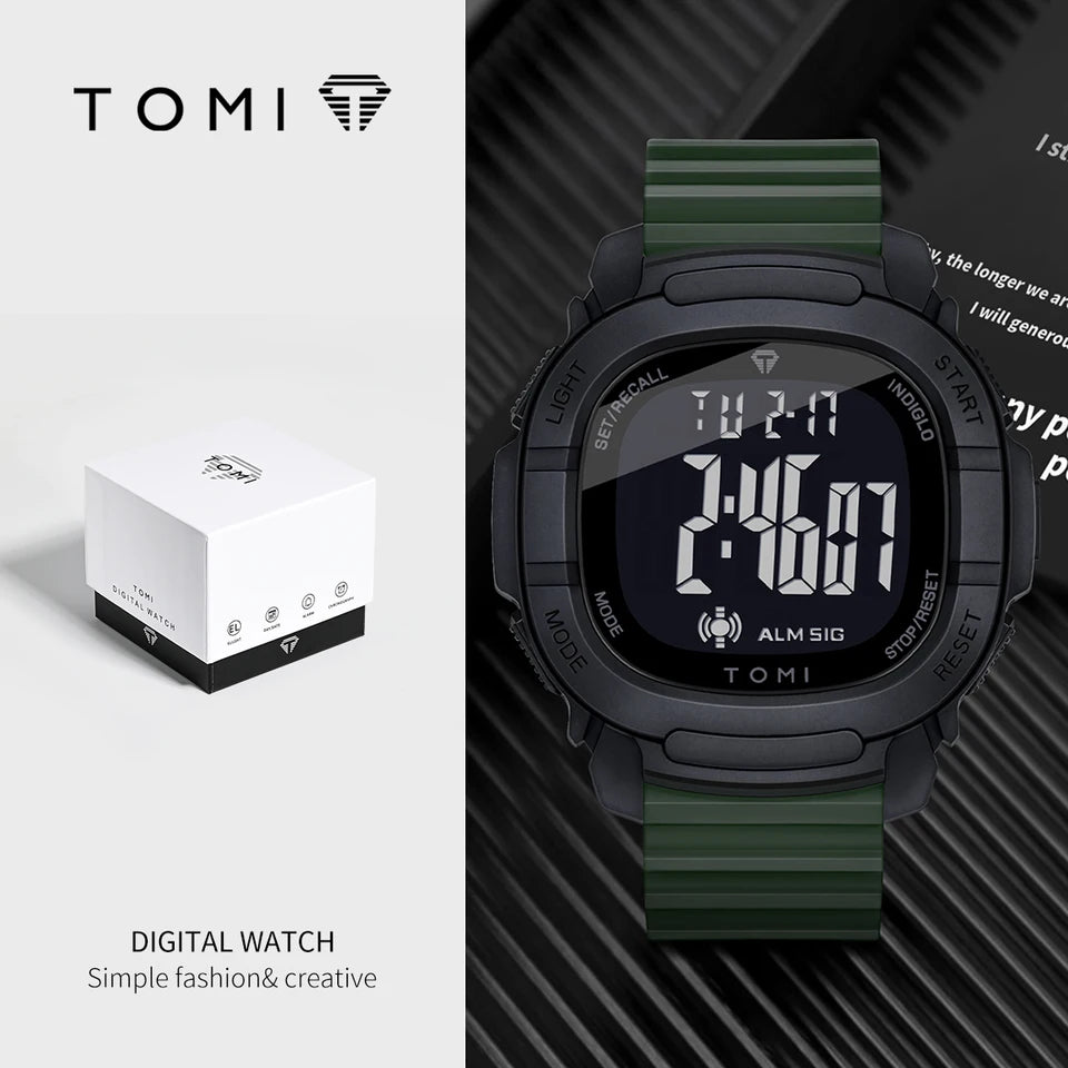 TOMI T-208 New Gift Box Packaging Men's Simple Casual Sports Electronic Watch