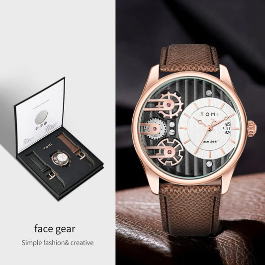 TOMI T-106 Face Gear Dual Strap Luxury Watch