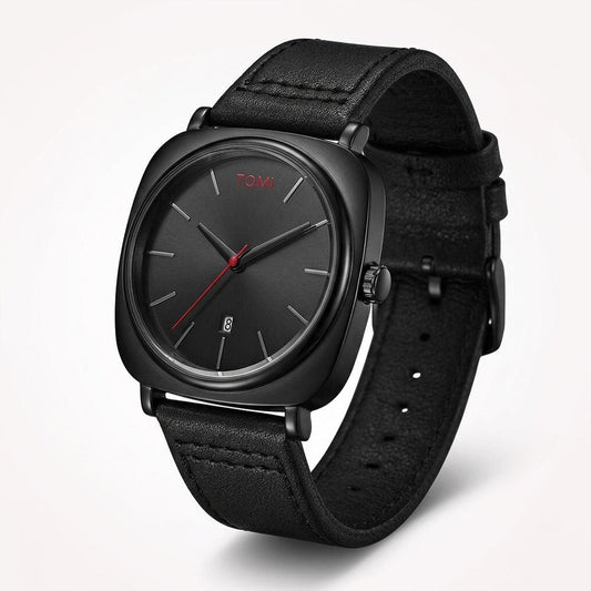TOMI T-084 Men's Watch Quartz Date Leather Strap