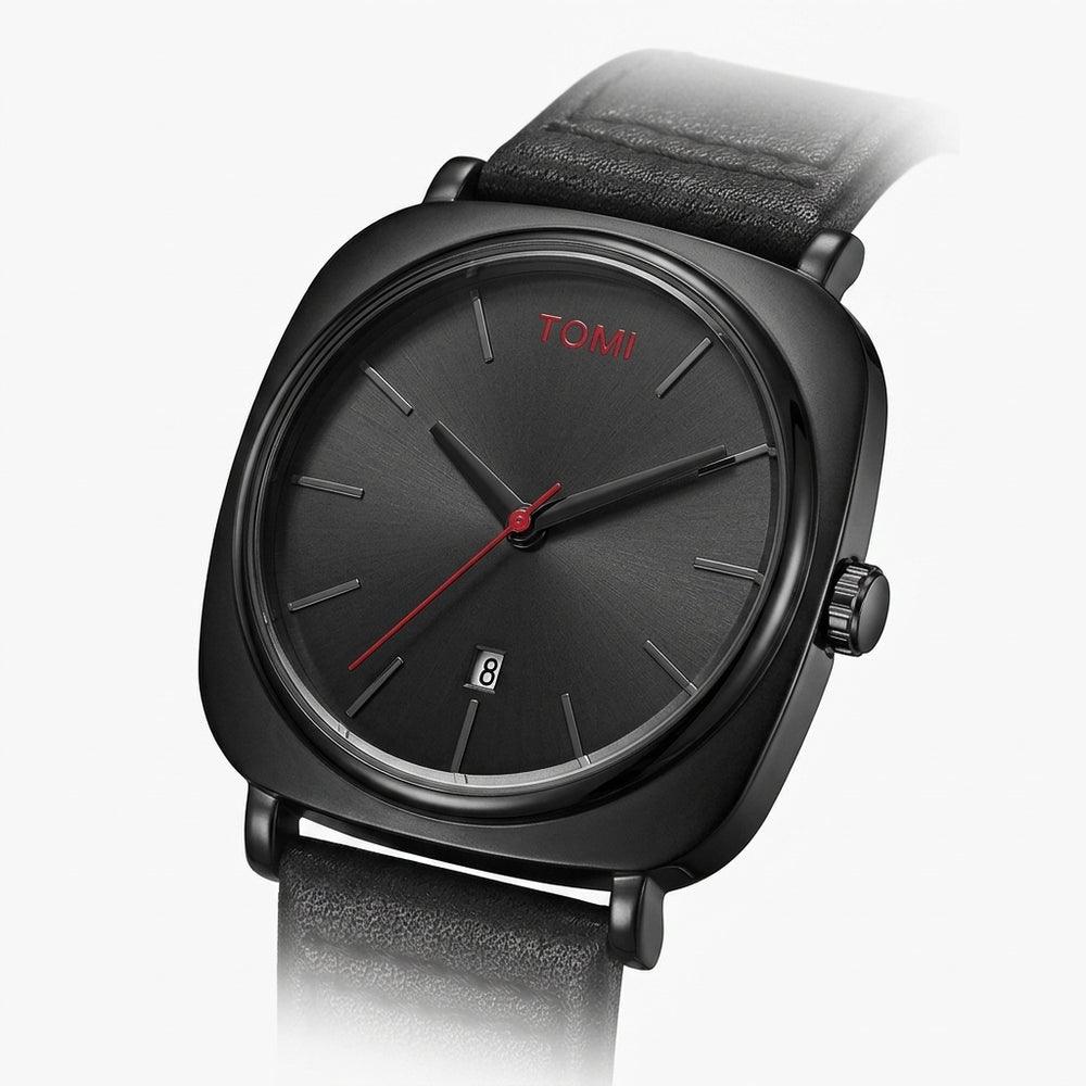 TOMI T-084 Men's Watch Quartz Date Leather Strap