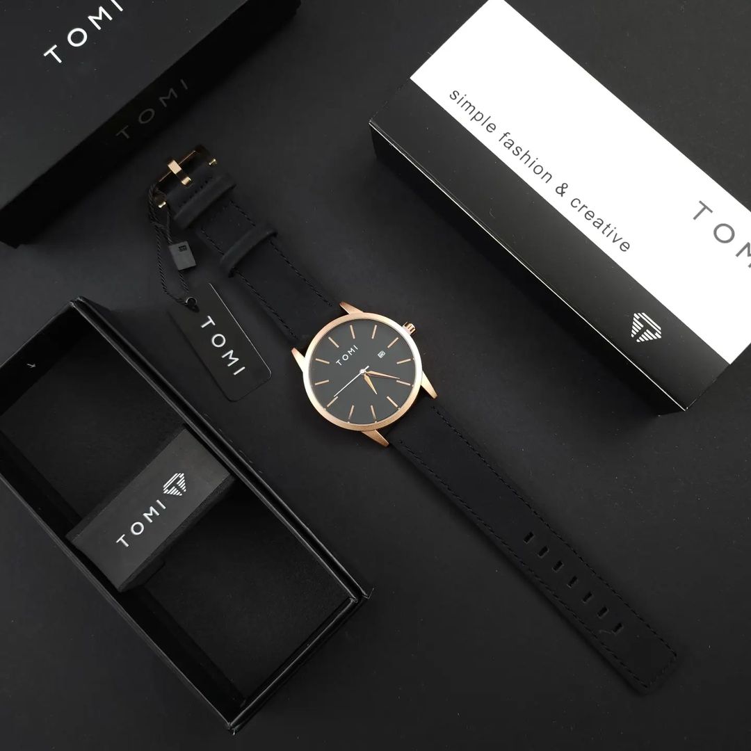 TOMI T-071 Watch For Men Date Quartz Round Shape