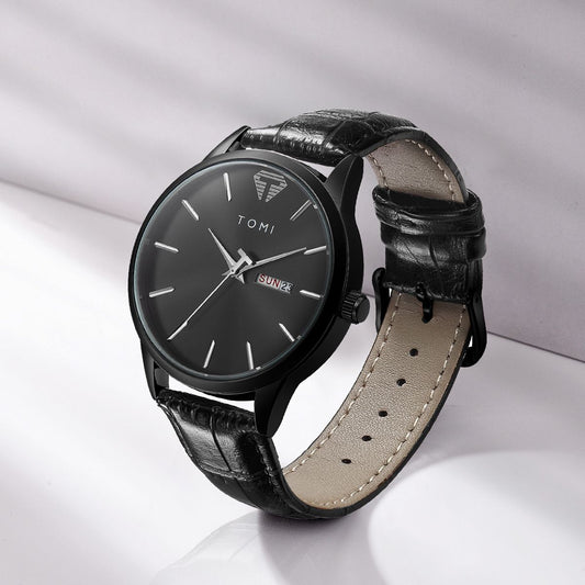TOMI T-045 Men’s Business Luxury Watch – Day/Date Display – Quartz Movement